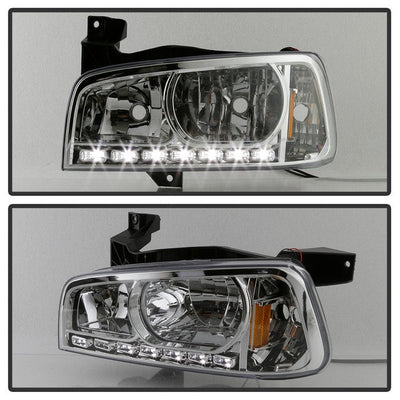 SPYDER Xtune Dodge Charger 06-10 1Pc LED Crystal Headlights Chrome HD-ON-DCH05-1PC-LED-C 5017628