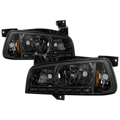 SPYDER Xtune Dodge Charger 06-10 1Pc LED Crystal Headlights Smoke HD-ON-DCH05-1PC-LED-SM 5017642