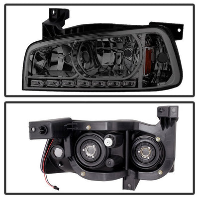 SPYDER Xtune Dodge Charger 06-10 1Pc LED Crystal Headlights Smoke HD-ON-DCH05-1PC-LED-SM 5017642