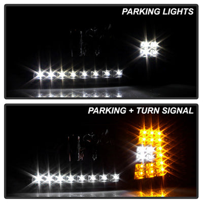 SPYDER Xtune Ford F150 97-03 Crystal Headlights w/ Clear LED Corners Black HD-ON-FF15097-LED-SET-BK 5014184