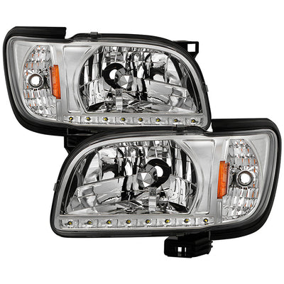 SPYDER Xtune Toyota Tacoma 01-04 1 Piece w/ Black Trim Corner Crystal Headlights HD-ON-TT01-1PC-LED-C 5056344