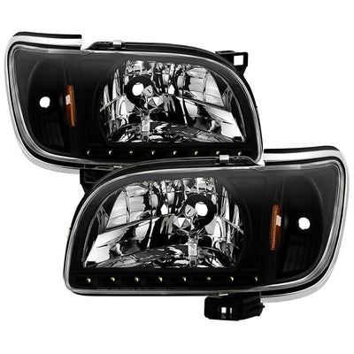 SPYDER Xtune Toyota Tacoma 01-04 1 Piece w/ Chrome Trim Crystal Headlights Black HD-ON-TT01-1PC-LED-CC-BK 5056221