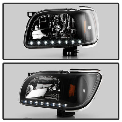 SPYDER Xtune Toyota Tacoma 01-04 1 Piece w/ Chrome Trim Crystal Headlights Black HD-ON-TT01-1PC-LED-CC-BK 5056221