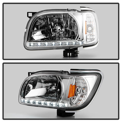 SPYDER Xtune Toyota Tacoma 01-04 1 Piece w/ Chrome Trim Corner Crystal Headlights HD-ON-TT01-1PC-LED-CC-C 5056368