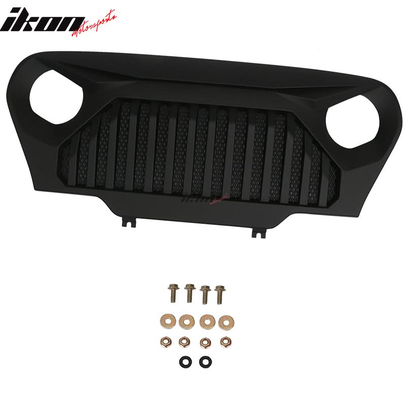 1997-2006 Jeep Wrangler TJ V2 Topfire Monster Hood Matte Mesh Grill