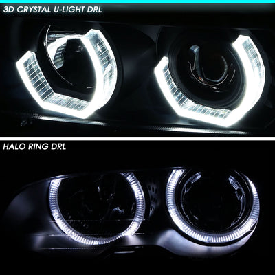 96-03 BMW E39 5-Series 3D Crystal Halo Projector LED Headlights