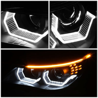 04-07 BMW 525I 530I 545I 550I 3D Halo Projector LED Headlights Black