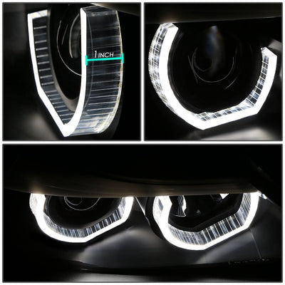 2006-2012 BMW 3-Series 3D Crystal Halo Projector LED Headlights Black