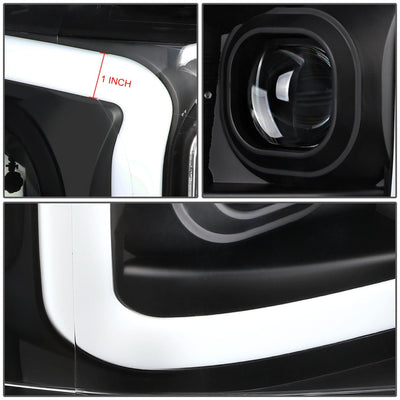 2004-2008 Ford F-150 3D LED C-Bar Headlights Black Housing Clear Corner