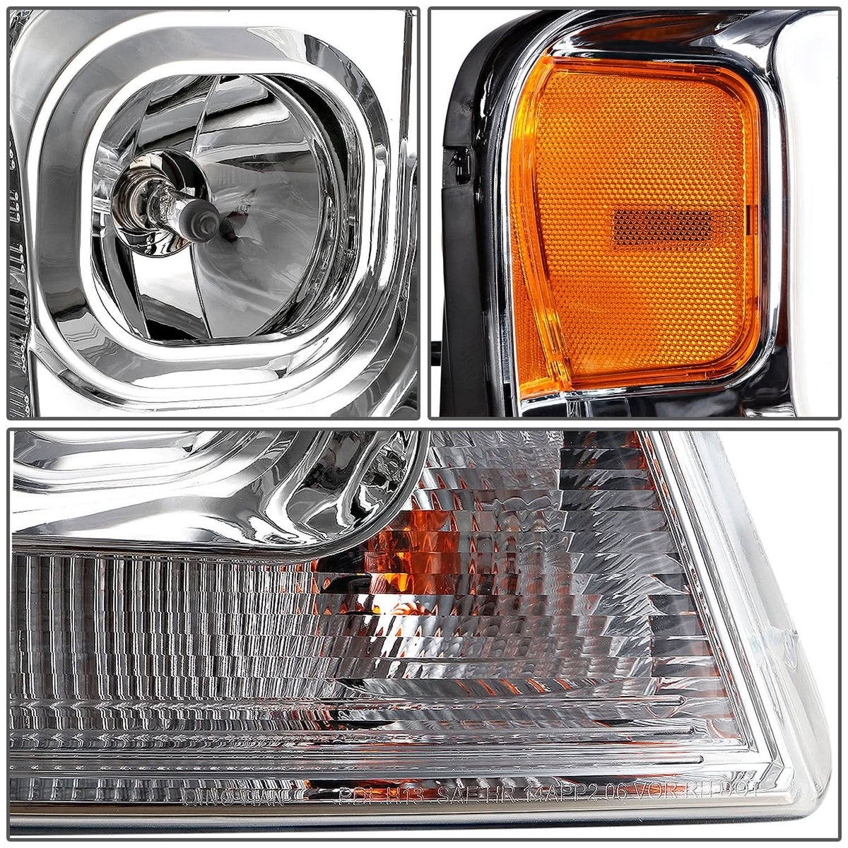 04-08 Ford F-150 / 06-08 Lincoln Mark LT 3D LED C-Bar Headlights Chrome