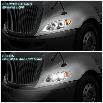 09-18 International Harvester ProStar Full LED Conversion Headlights - Chrome