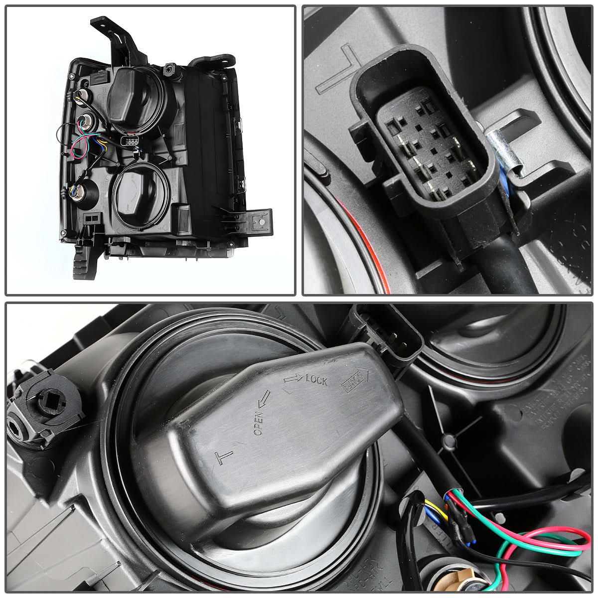 14-15 Chevrolet Silverado 1500 LED Projector Headlights Chrome