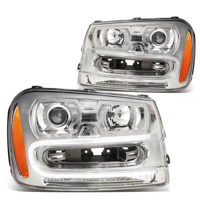 2002-2009 Chevrolet Trailblazer LED DRL Headlights - Chrome Housing