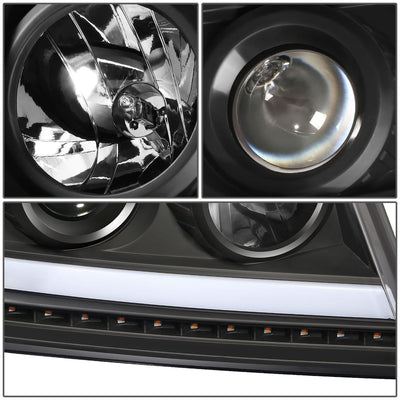 2004-2008 Ford F-150 LED DRL Projector Headlights Black Housing