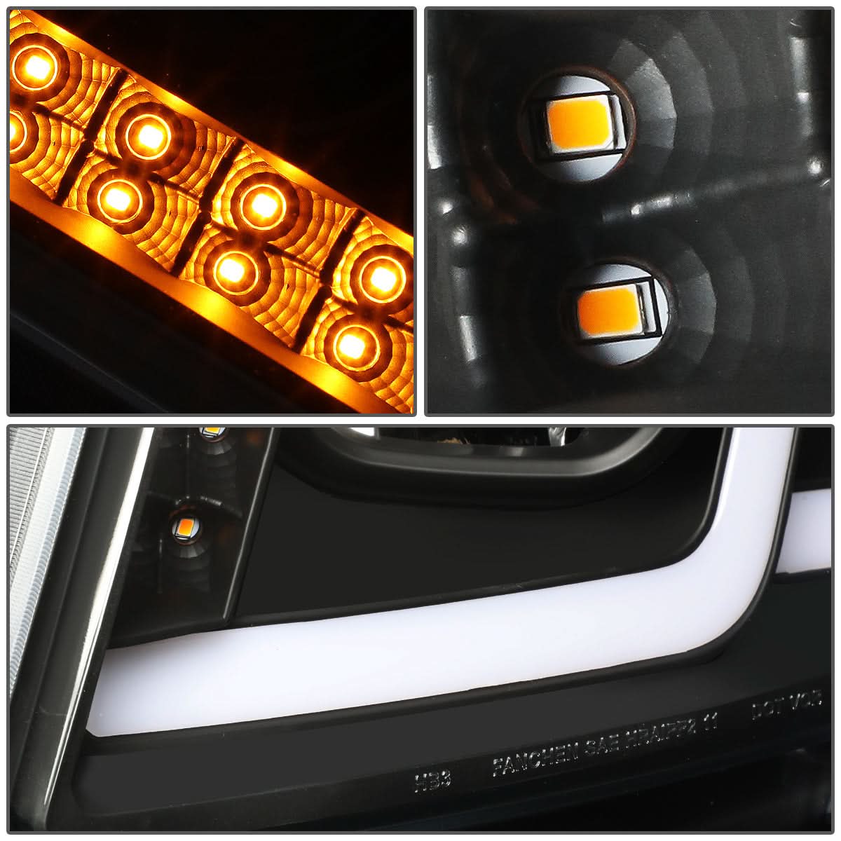 2011-2013 Jeep Grand Cherokee Projector Headlights Black Housing