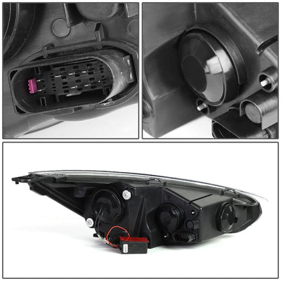 2015-2017 Ford Focus LED Dual Halo Projector Headlights Chrome