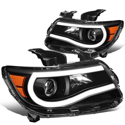 15-20 Chevrolet Colorado LED U-Tube DRL Projector Headlights Black