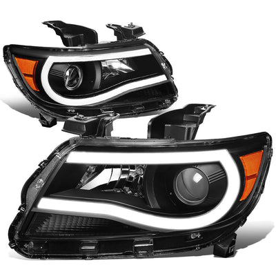 15-20 Chevrolet Colorado LED U-Tube DRL Projector Headlights Black