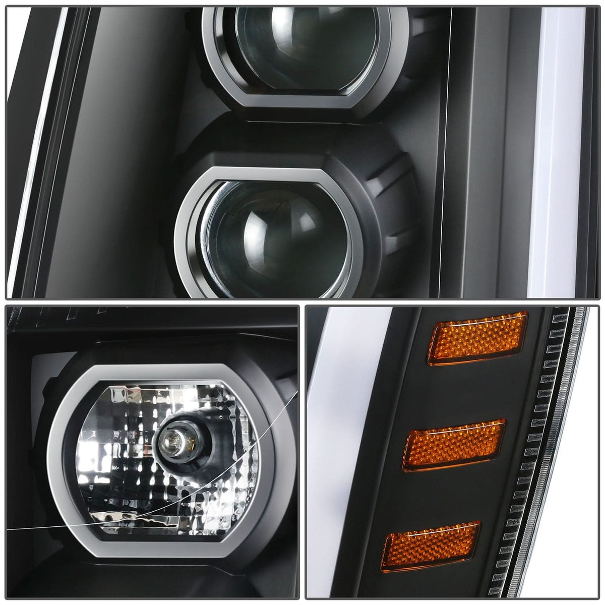 07-14 Cadillac Escalade Projector Black Housing Headlights