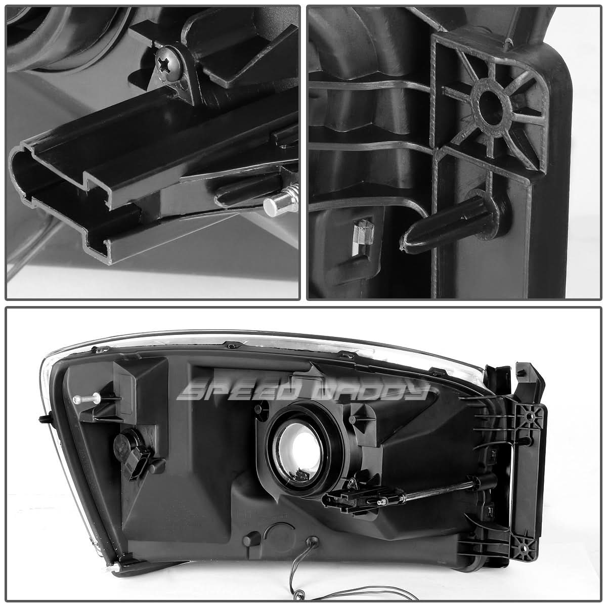 06-09 Dodge Ram LED DRL Chrome Headlights - Clear Corner H13