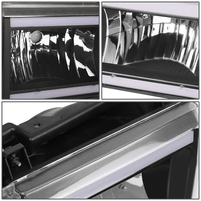 87-91 Ford Bronco F-150 F-250 F-350 LED DRL Headlights Black Housing