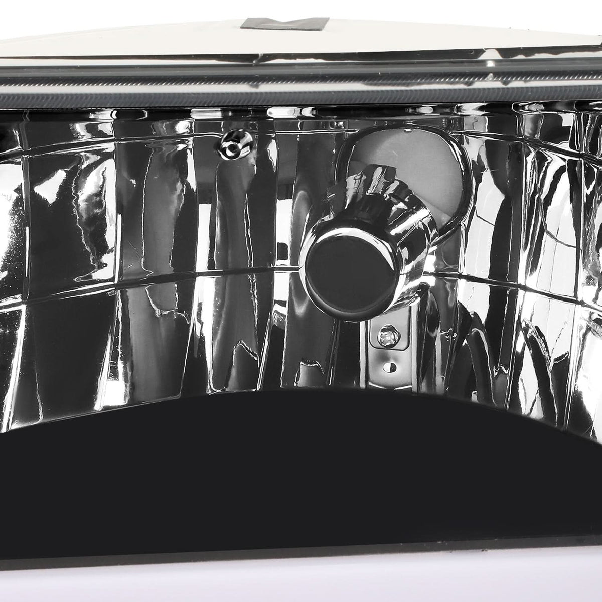 92-96 Ford F-150 F-250 F-350 Bronco Dual LED DRL Headlights Black