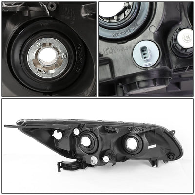 2013-2015 Honda Accord LED DRL Projector Headlights Black Housing