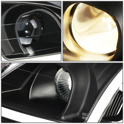 99-00 Honda Civic LED DRL Projector Headlights Black Housing