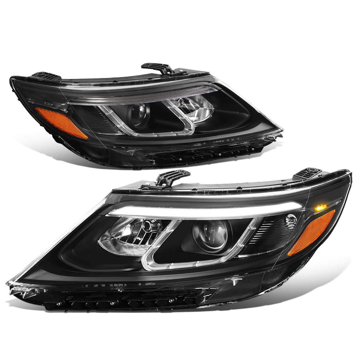 2014-2015 Kia Sorento LED DRL Headlights - Black Housing