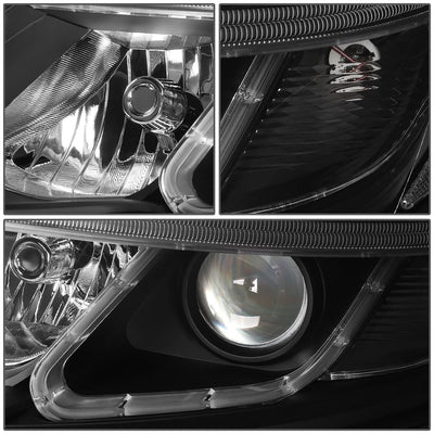 2014-2015 Kia Sorento LED DRL Headlights - Black Housing Clear Corner