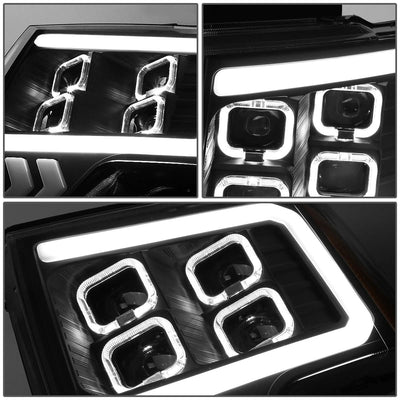 09-14 Ford F-150 Projector LED DRL Halo Headlights Black Housing