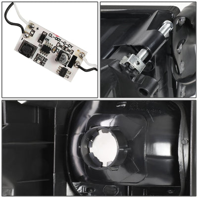 94-02 Dodge Ram LED DRL Headlights Black Housing Smoke Lens