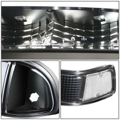 98-04 Chevrolet Blazer/S10 LED Switchback L-Pattern Headlights - Black