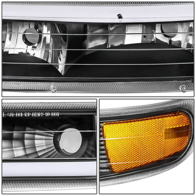 99-06 Chevrolet Silverado Tahoe Suburban LED DRL Dual C-Bar Headlights