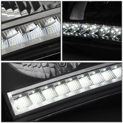 06-09 Dodge Ram LED DRL Headlights - Black Housing Amber Corner