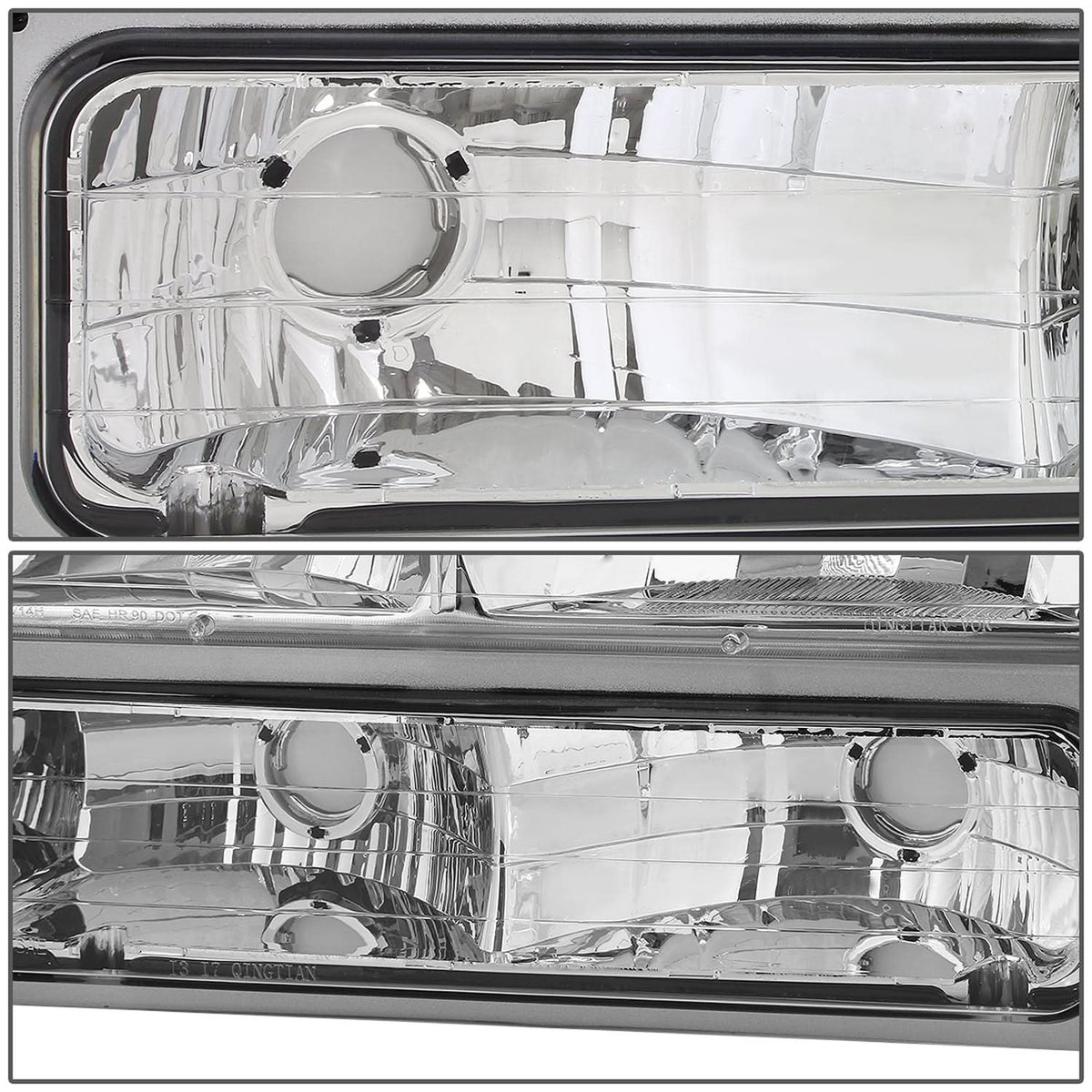 94-00 GMC C10 Chrome Housing Headlights w/ Amber Corner 8PC Kit