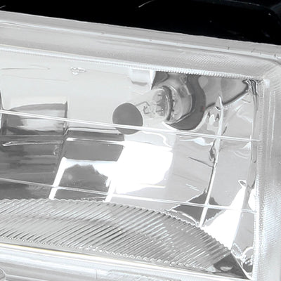 88-93 Chevrolet C10 Chrome Housing Clear Corner 8PC Headlight Set