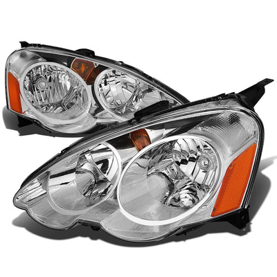 02-04 Acura RSX Chrome Housing Amber Corner Headlights