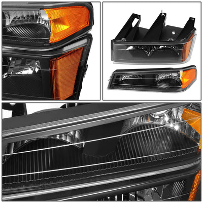 04-12 Chevrolet Colorado/Canyon Black Housing Headlights w/ Amber Corner