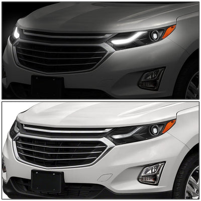 2018-2021 Chevrolet Equinox Projector LED DRL Headlights Black Housing