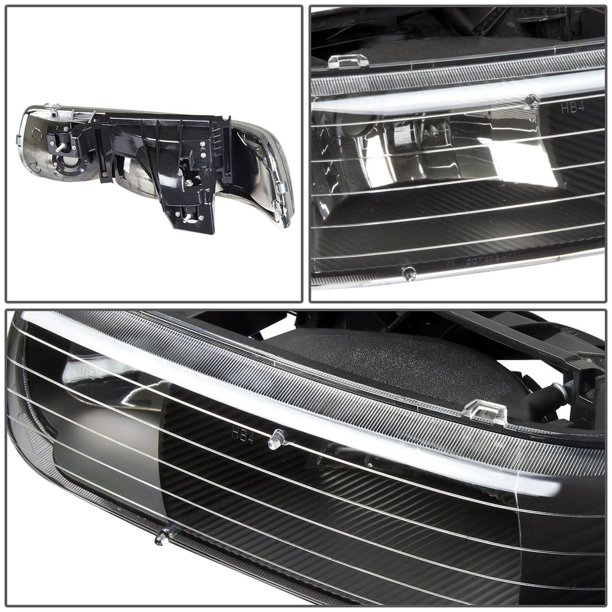 99-06 Chevrolet Silverado Suburban Tahoe Black Housing Headlights