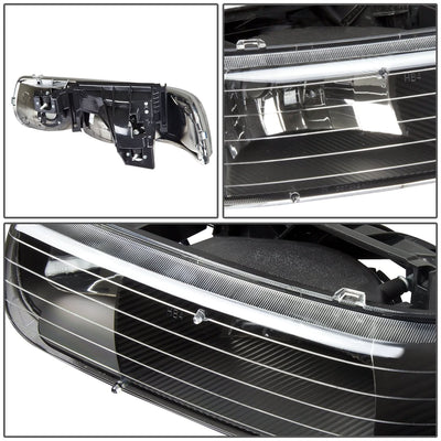 99-06 Chevrolet Silverado Suburban Tahoe Black Housing Headlights