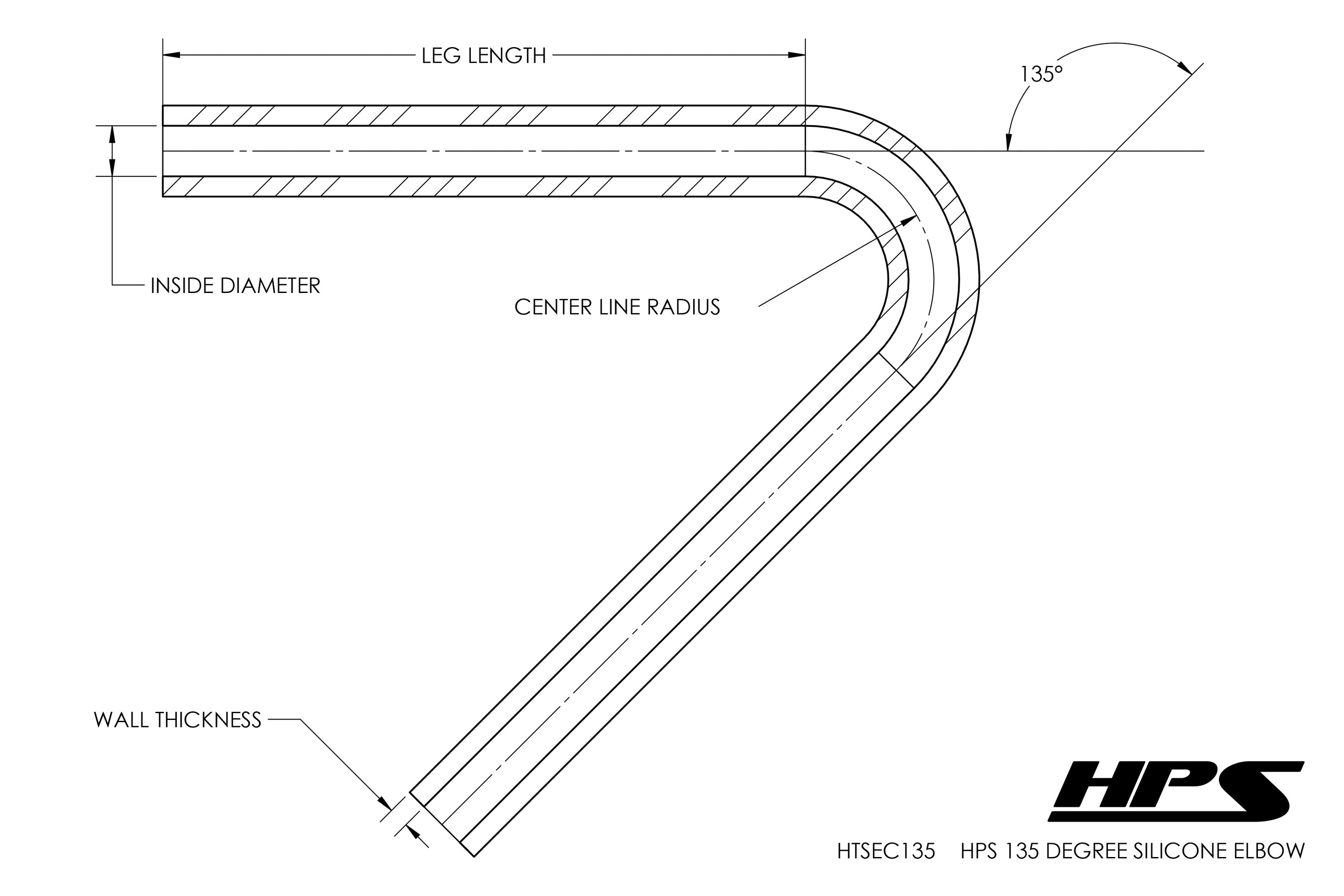 HPS Performance Products HPS 1-1/8" Silicone 135 Degree Elbow Coupler Hose, High Temp 4-ply Reinforced (28mm ID)