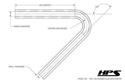 HPS Performance Products HPS 2" Silicone 135 Degree Elbow Coupler Hose, High Temp 4-ply Reinforced (51mm ID)