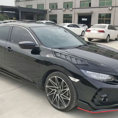 2016-2020 Honda Civic 10th Gen V2 Style Black Hood Vents ABS
