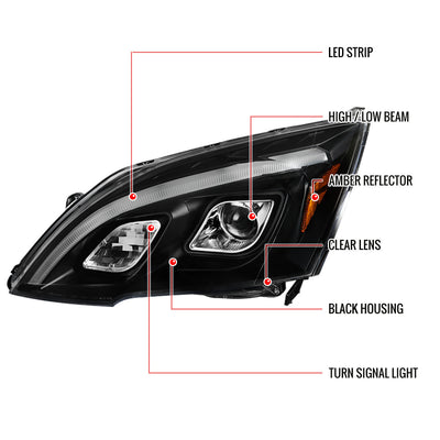 Spec-D 07-11 Honda CR-V LED Bar Projector Headlights Black