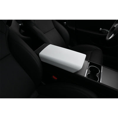 2024-2025 Tesla Model 3 White Center Console Lid Armrest Cover Pad TPE