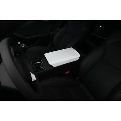 2024-2025 Tesla Model 3 White Center Console Lid Armrest Cover Pad TPE