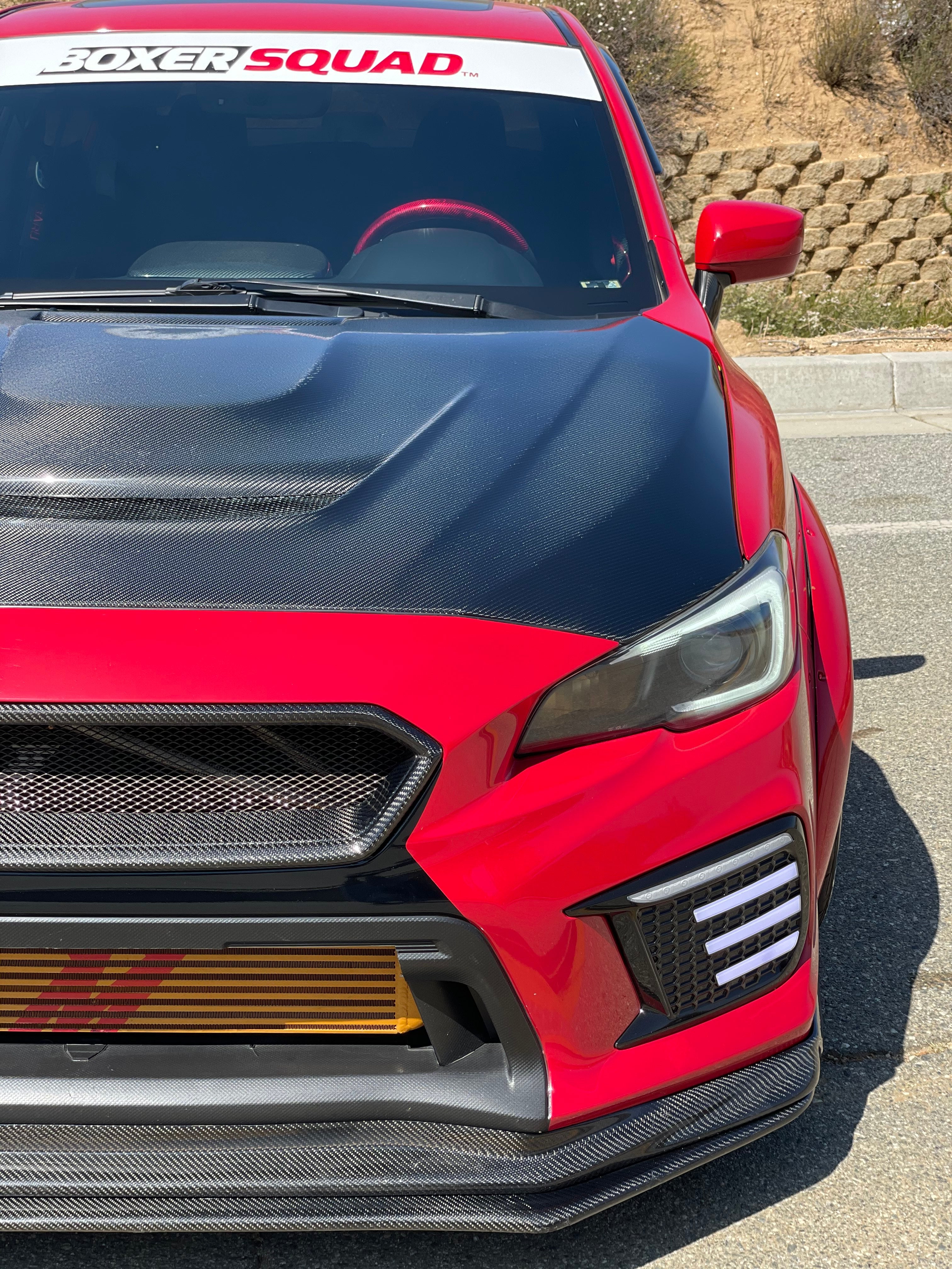 JDMuscle [15-21 WRX/STI w/ FMIC]  Carbon Fiber Hood V3 Scoopless