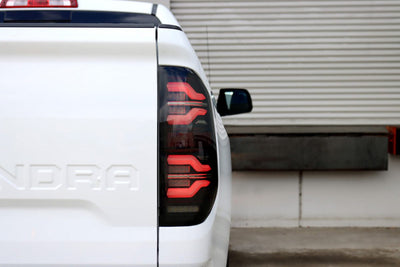 AlphaRex 14-21 Toyota Tundra LUXX-Series LED Tail Lights Black-Red